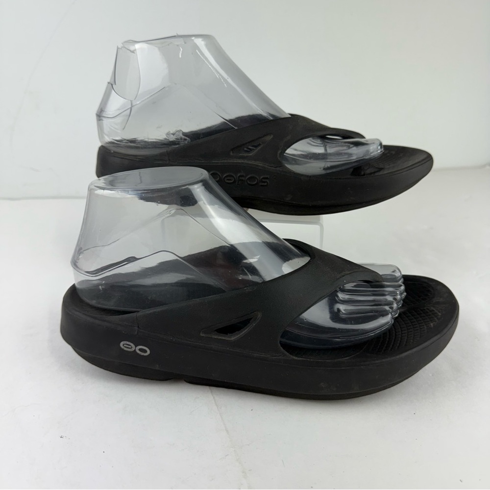 Oofos Ooriginal Mens 5 Womens 7 Black Thong Sandal Comfort